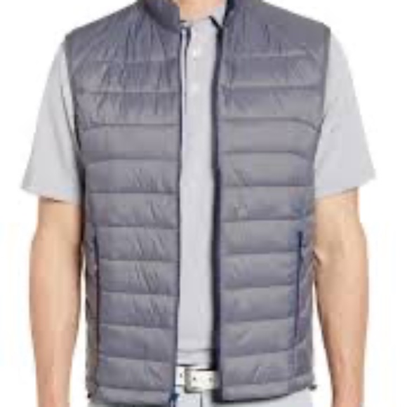Johnnie-O vest Straits Quilted zip front Large gray - Picture 3 of 14
